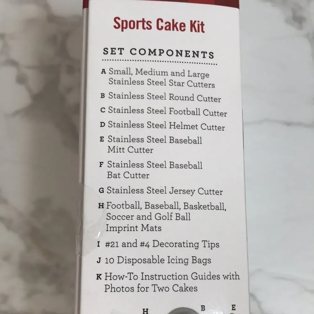 NIB Cake Boss Sports Cake Decorating Kit 28pc Baking Tools Set Football Baseball